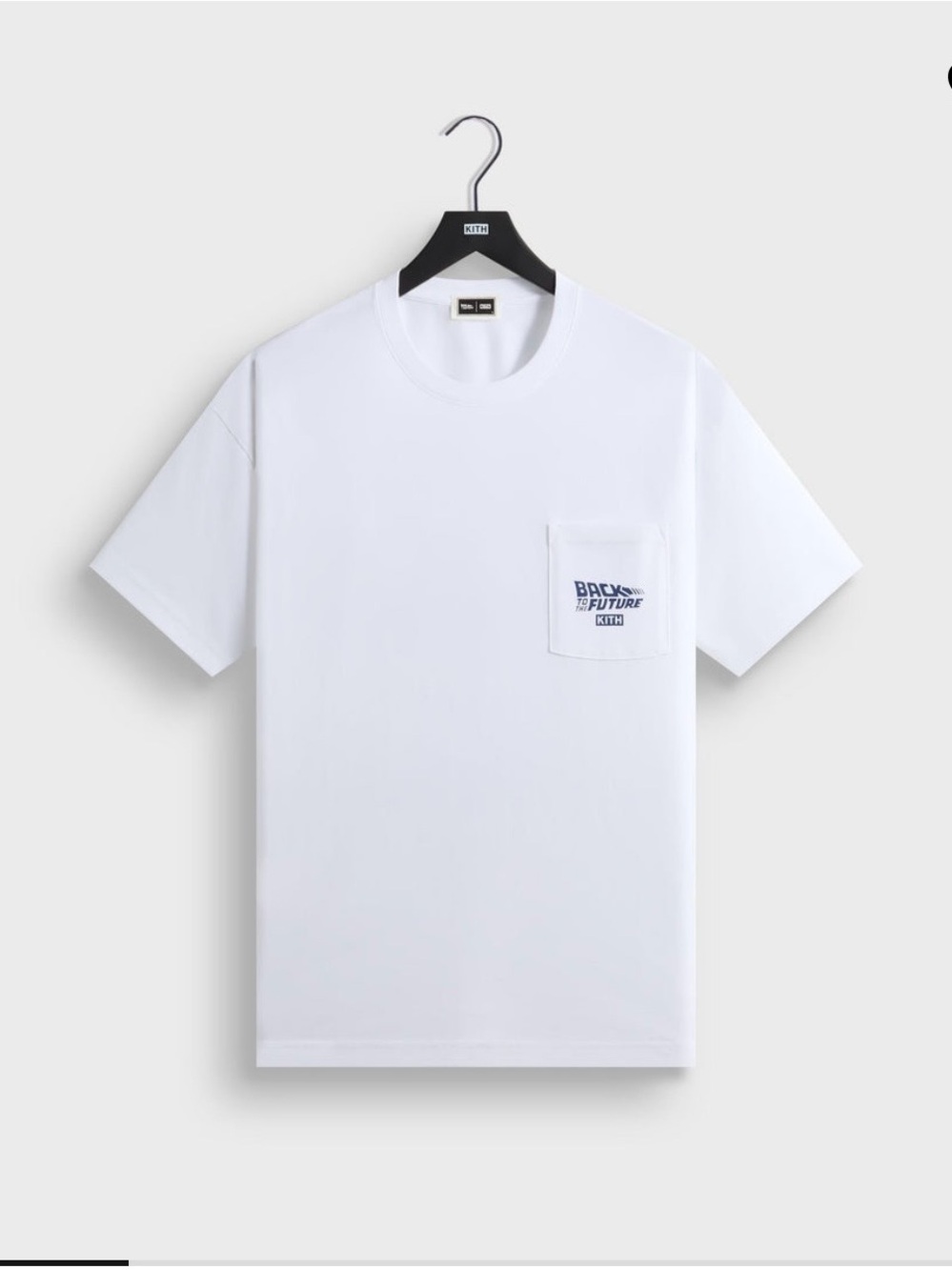 Kith White Short Sleeve Pocket Tee with Blue 'Back to the Future' Logo